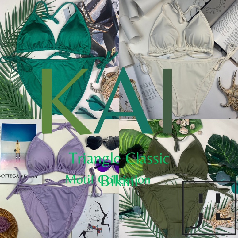 siap kirim KAI SOLID  Bikini Set  Bikini Pantai  Bikini Segitiga  Bikini y  Baju Renang  Bikini