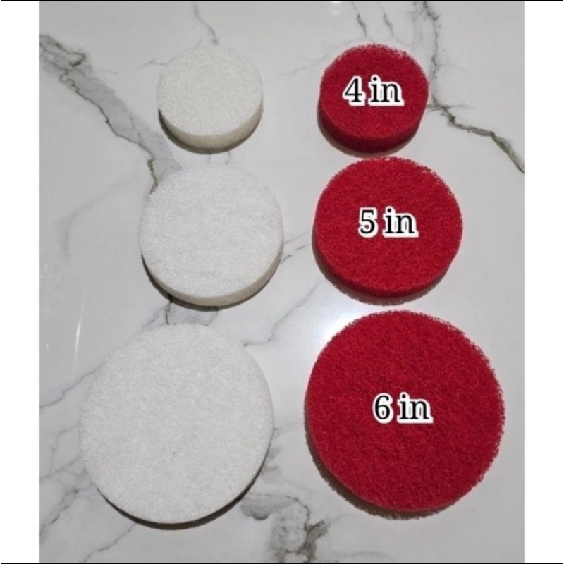3M Red bufer 4inchi / busa poles lantai 4inchi