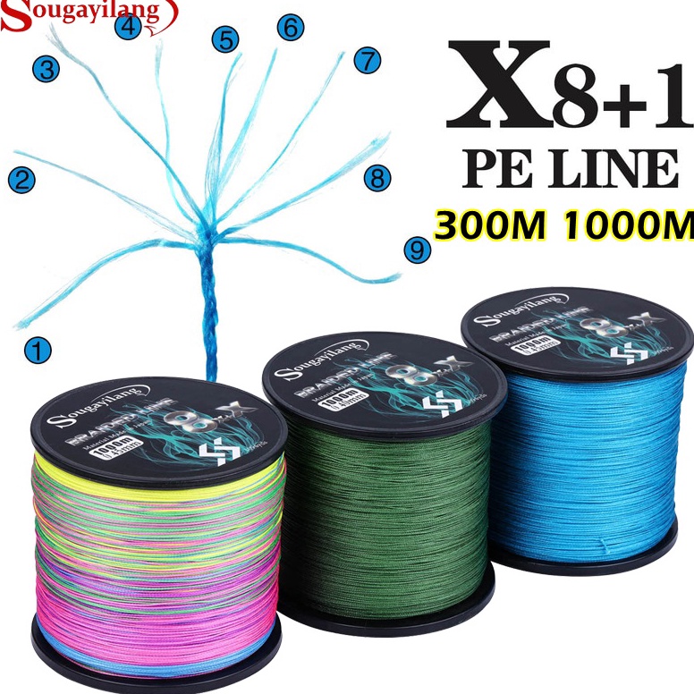 Chekout Sougayilang Senar PE X81 3M 1M Senar Pancing X9 Kuat Dan Anti Keriting Braided Benang PE ben