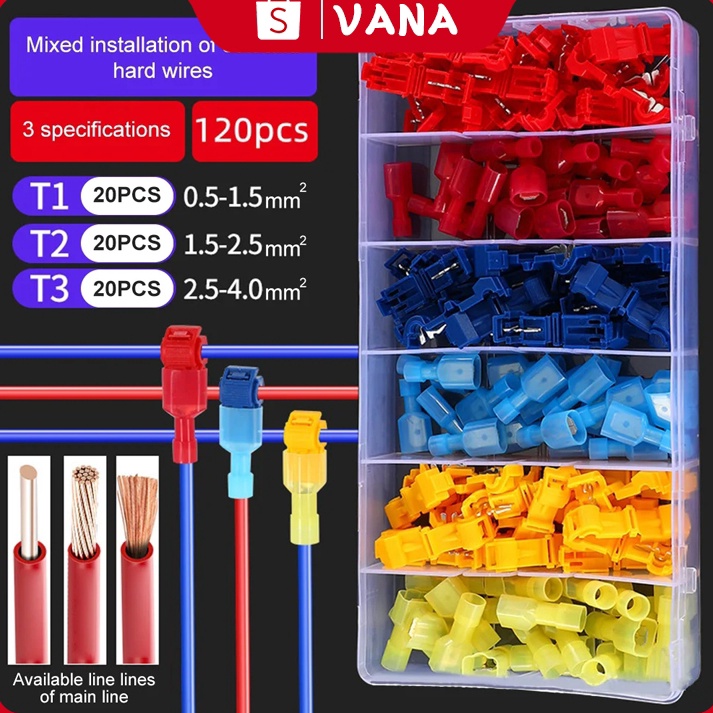 Murah 12pcsbox Konektor Kawat T Tap Terminal Clip Quick Splice Lock Terminal Crimp Kawat  Konektor K