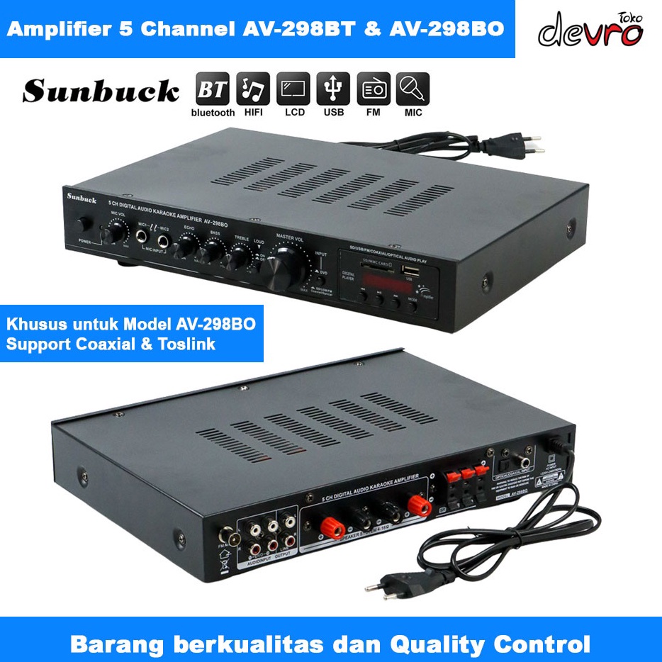 TERPERCAYA Sunbuck Audio Amplifier Bluetooth DAC Home Stereo 5 Channel  DAC Home Stereo Amplifier  A