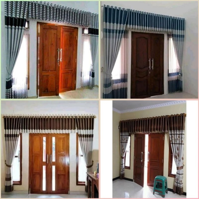 Gorden Satu Set Lengkap Dengan Poni Atas Pintu Jendela Satu Set