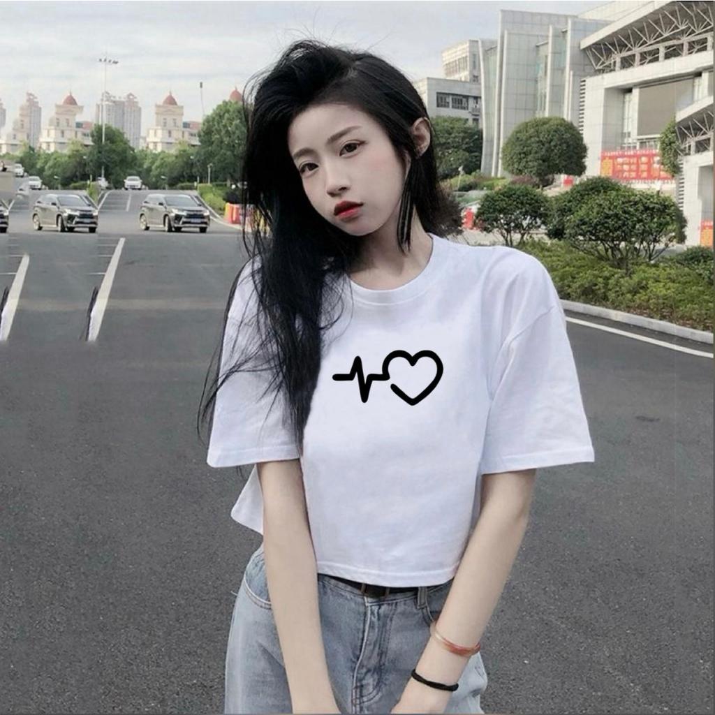 KAOS CROP TOP OVERSIZE /CROP TOP KOREA/CROP WANITA TERBARU/CROP MOTIF GAMBAR/CROP TEE
