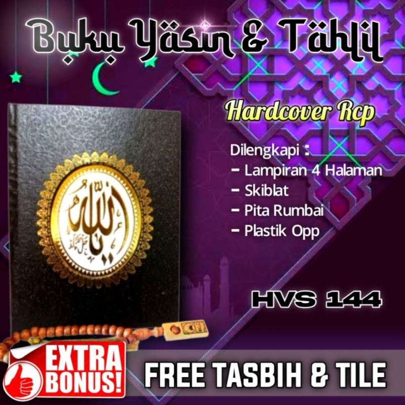 Buku Yasin dan Tahlil Hardcover RCP 144 Halaman Gratis tasbih & Tile