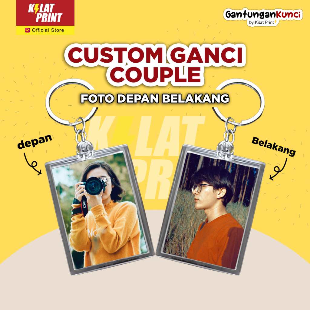Custom Gantungan Kunci Couple Akrilik Full Foto