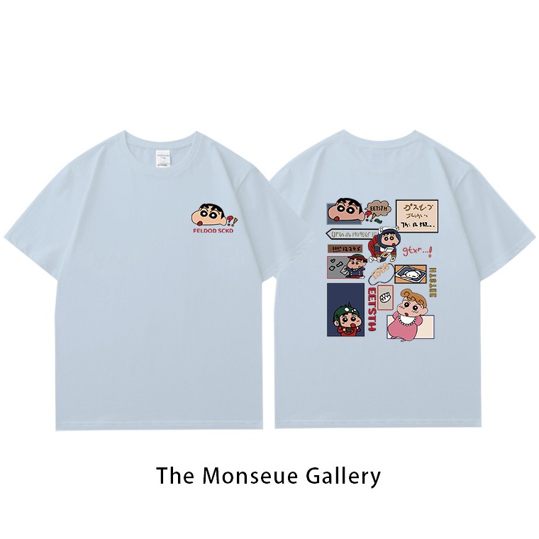 ART W88L The Monseur Gallery Tshirt Oversize Crayon Shinchan Cartoon  Kaos Wanita Biru