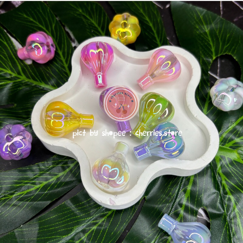 [PREMIUM] Manik luxury balon udara, tulip, boneka beruang, bintang glitter : kilap kaca(1 pcs)