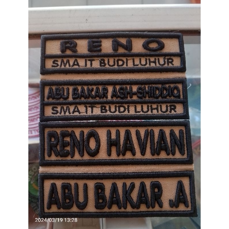 bordir nama pramuka timbul