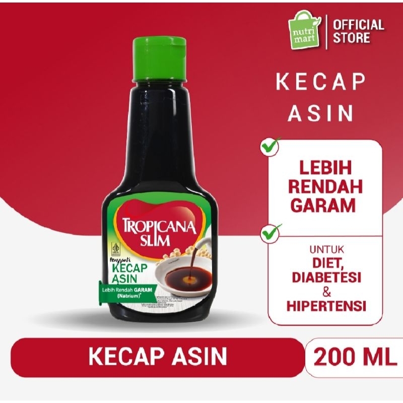 

Tropicana Slim Kecap Asin 200ml - Kecap Asin Diet Bebas Gula Rendah Garam/Natrium/Sodium Bantu Hidup Lebih Sehat