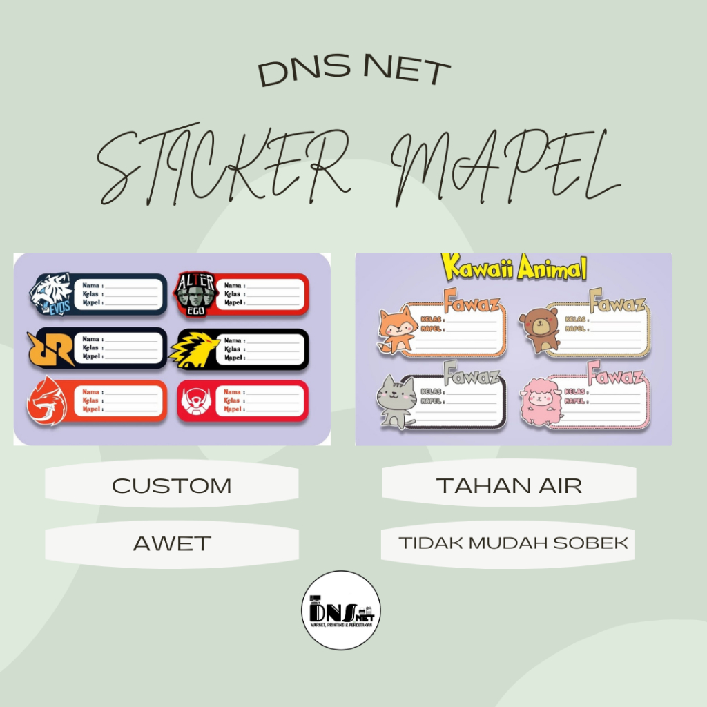 

(14PCS) CETAK STICKER CUSTOM NAMA BUKU SEKOLAH | MAPEL