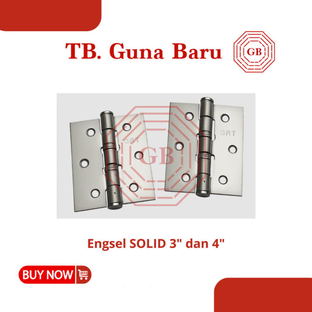 Engsel Pintu SOLID 3" 4" Inch Engsel Jendela Tebal Stainless