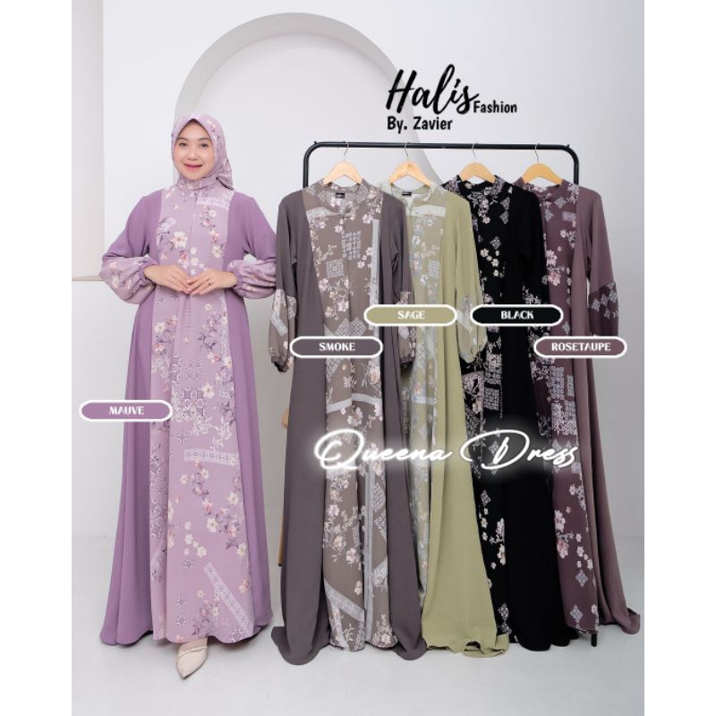 Queensa set hijab dress Halis fashion