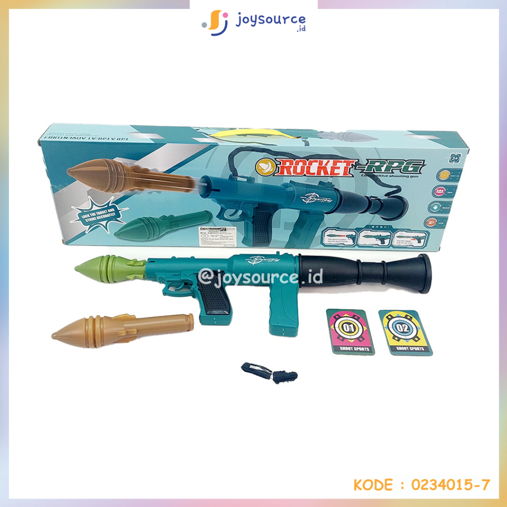 Mainan Anak Tembakan Shooting Basoka Rocket Gun Rpg Launcher Plastik