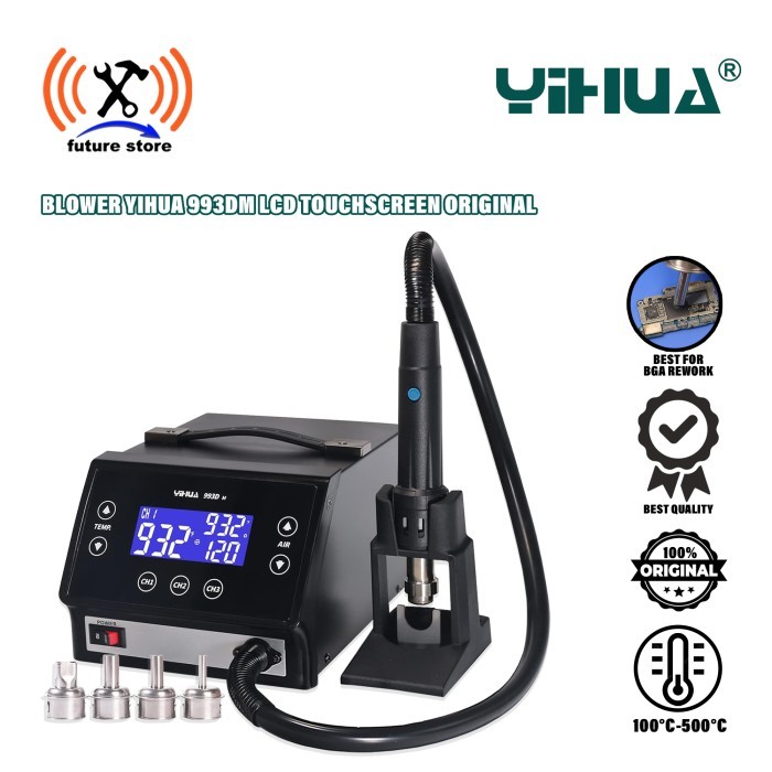 YIHUA 993DM Smart TouchScreen Hot Air Rework Station Solder Blower Ori