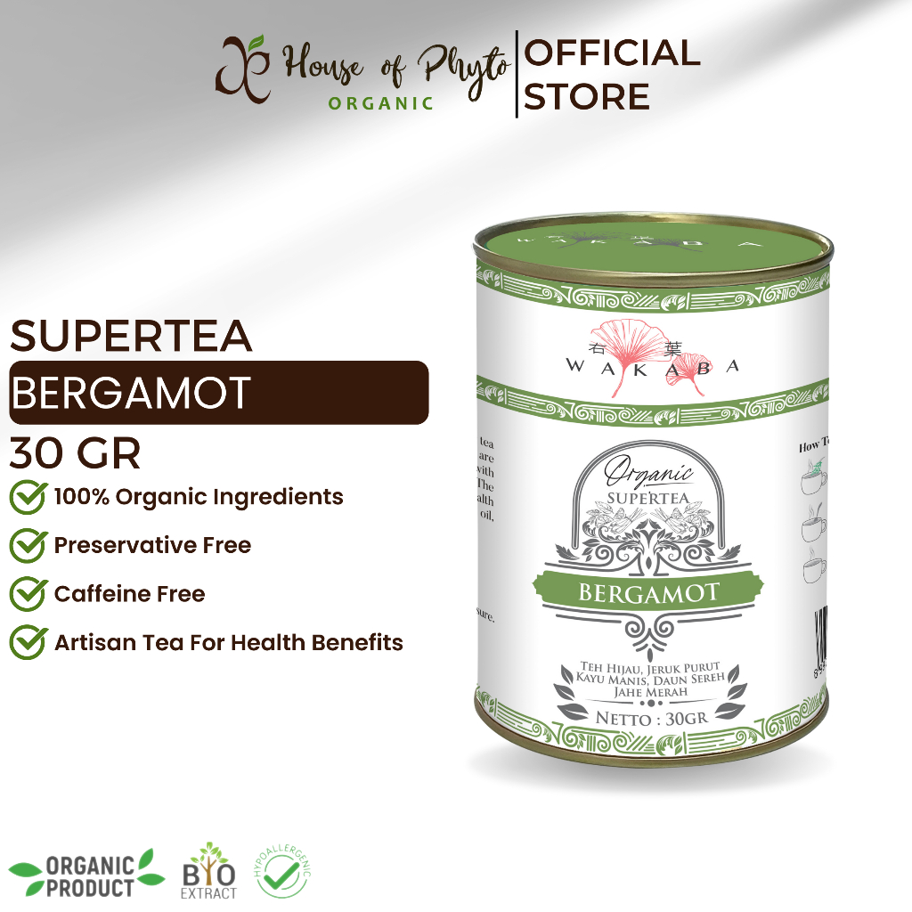 

Supertea Bergamot Natural WAKABA Teh Herbal untuk kontrol Gula dan Tekanan Darah - 30g