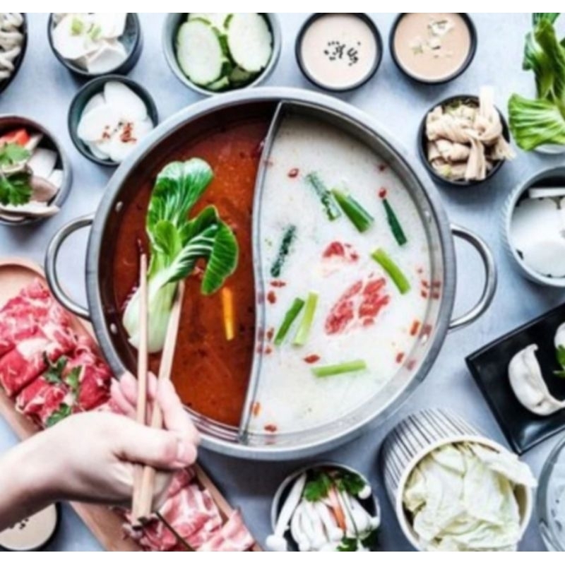 Panci Suki Shabu Hotpot Shabu Pan 2 Sekat