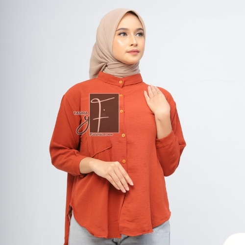 Kemeja Crinkle Airflow Oversize Atasan Wanita Kemeja Crinkle Airflow Bahan Adem 100% Original