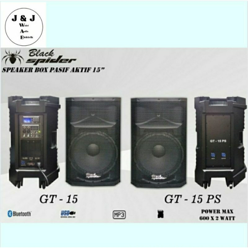 Speaker aktif pasif black spider gt 15 speaker 15 inch black spider 2 speaker garansi
