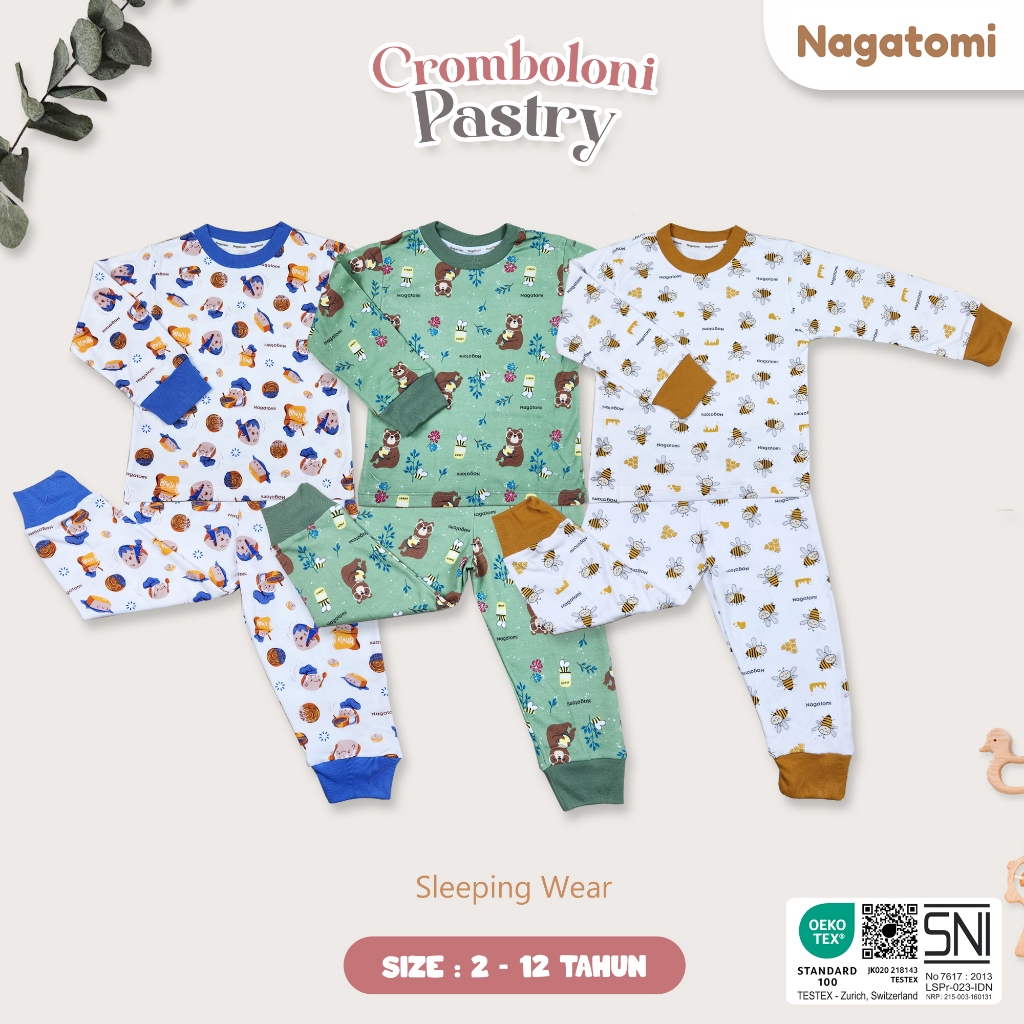 NAGATOMI - Setelan Baju Tidur Anak Cromboloni Pastry