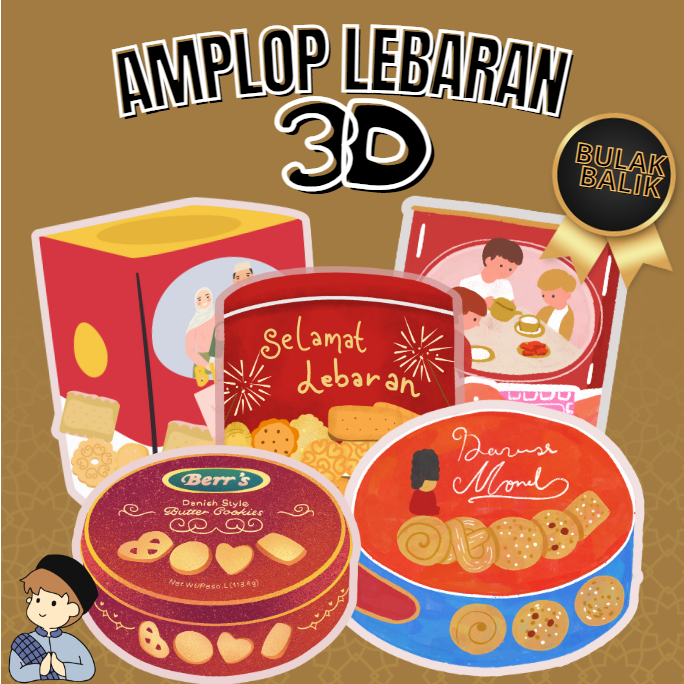 

AMPLOP KUE KALENG 3D BULAK BALIK