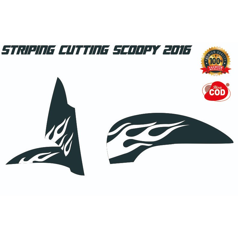 CUTTING STIKER STRIPING HONDA SCOOPY 2016 DESIGN API HOT WHEELS