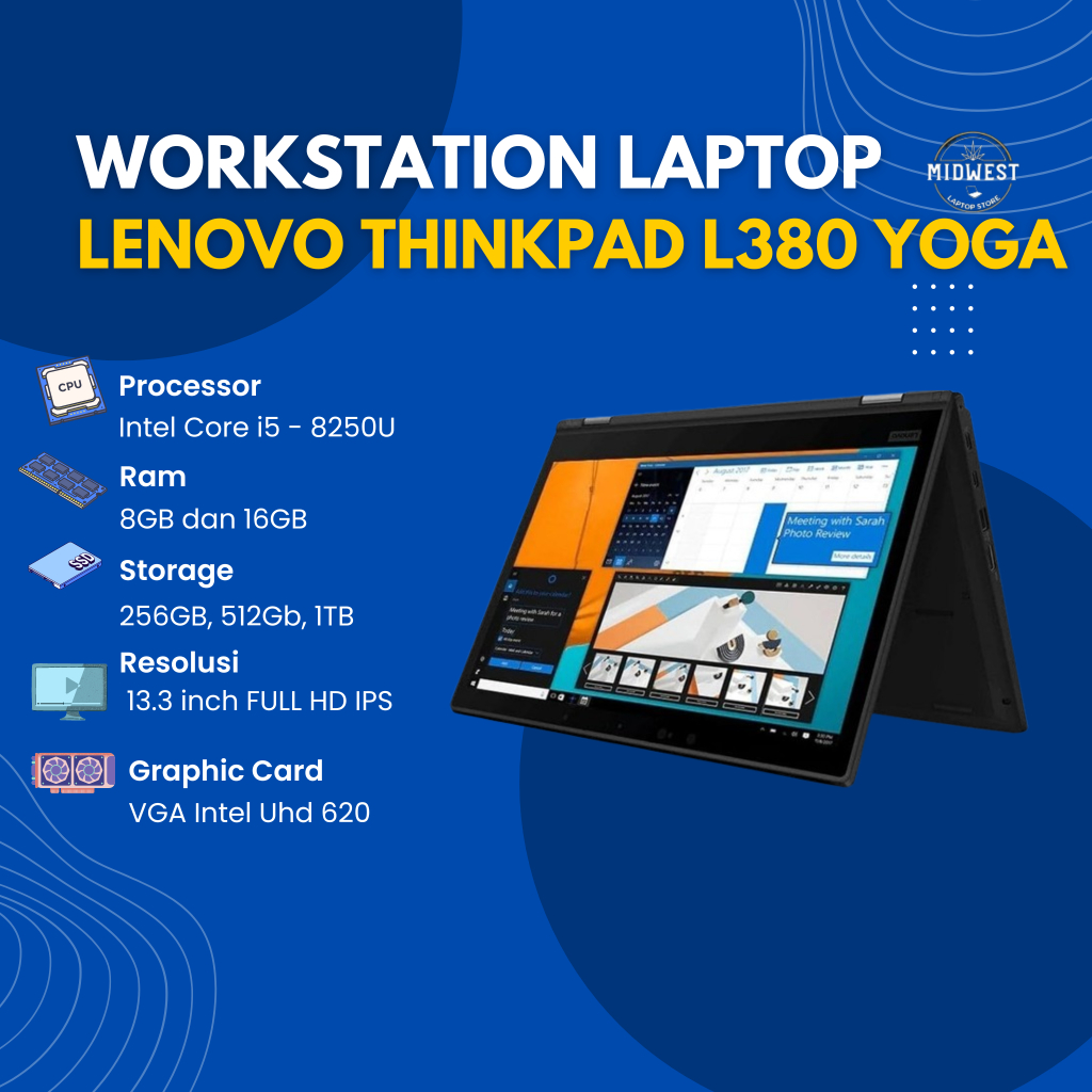 Lenovo Thinkpad L380 Yoga 2 in 1 Intel Core i5 Gen 8 Murah RAM 16GB Murah Meriah Bergaransi