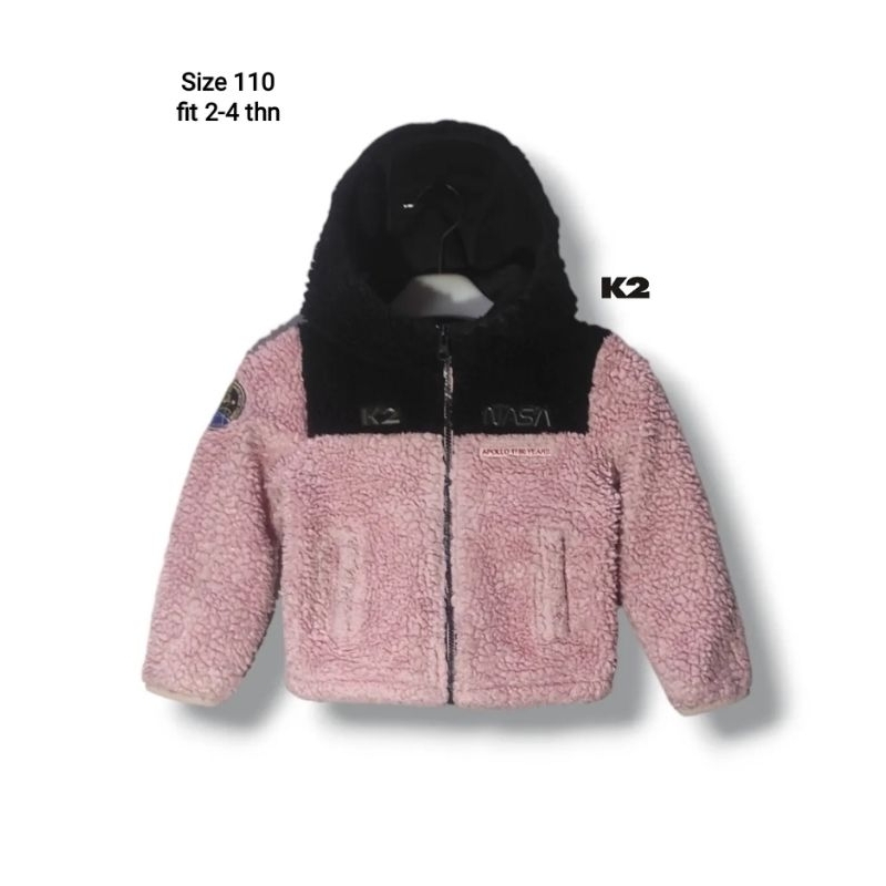 K2 X NASA Kids Girls Sherpa Jacket Size 110 fit 2-4 years (P41xL37) jaket hangat an anak