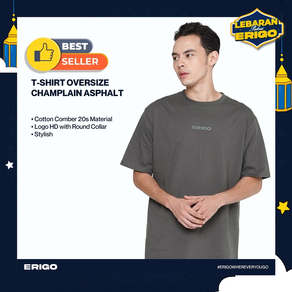 Erigo T-Shirt Oversize Champlain Asphalt Unisex