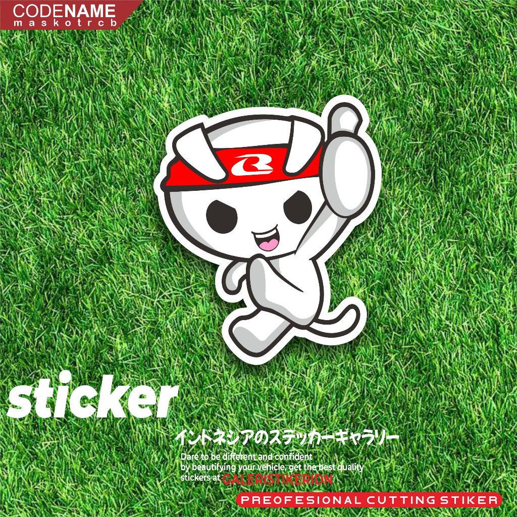 stiker rcb stiker maskot rcb racing boy