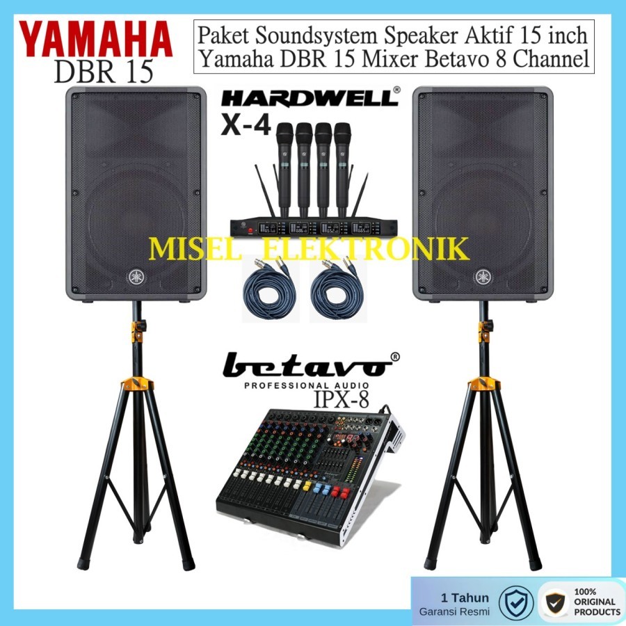 Paket Soundsystem Outdoor Yamaha DBR 15 Mixer Audio 8 Channel