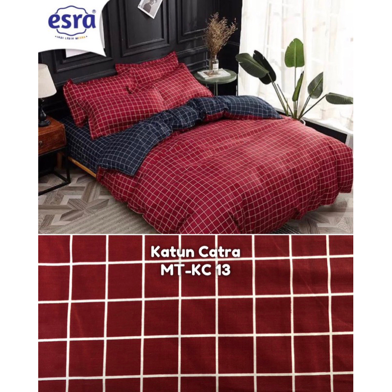 LAST PIECE KAIN SALE : 3,85 METER kain sprei meteran katun lokal catra esra motif kotak kotak devan 