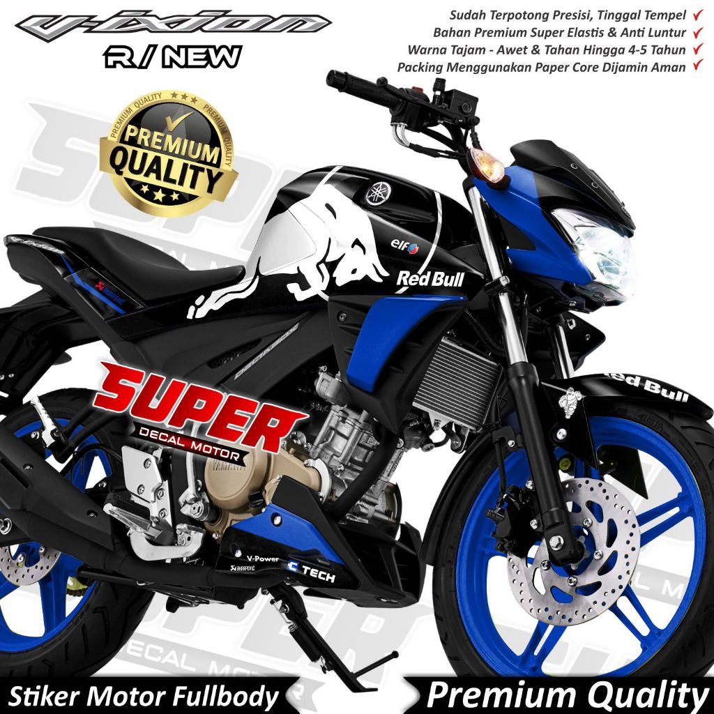 TERBARU Stiker Decal Vixion R New Full Body Variasi Konsep Redbull