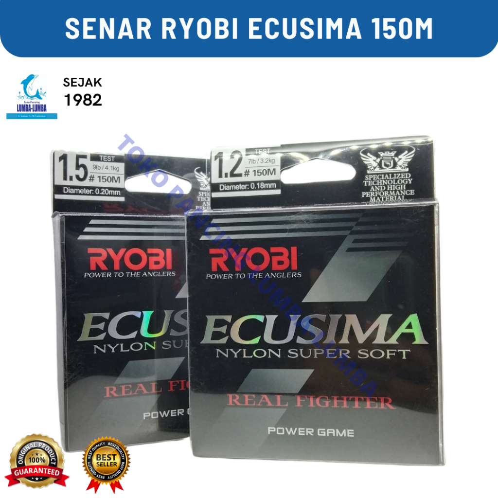 SENAR PANCING RYOBI ECUSIMA NYLON SUPER SOFT 150M / SENAR RYOBI