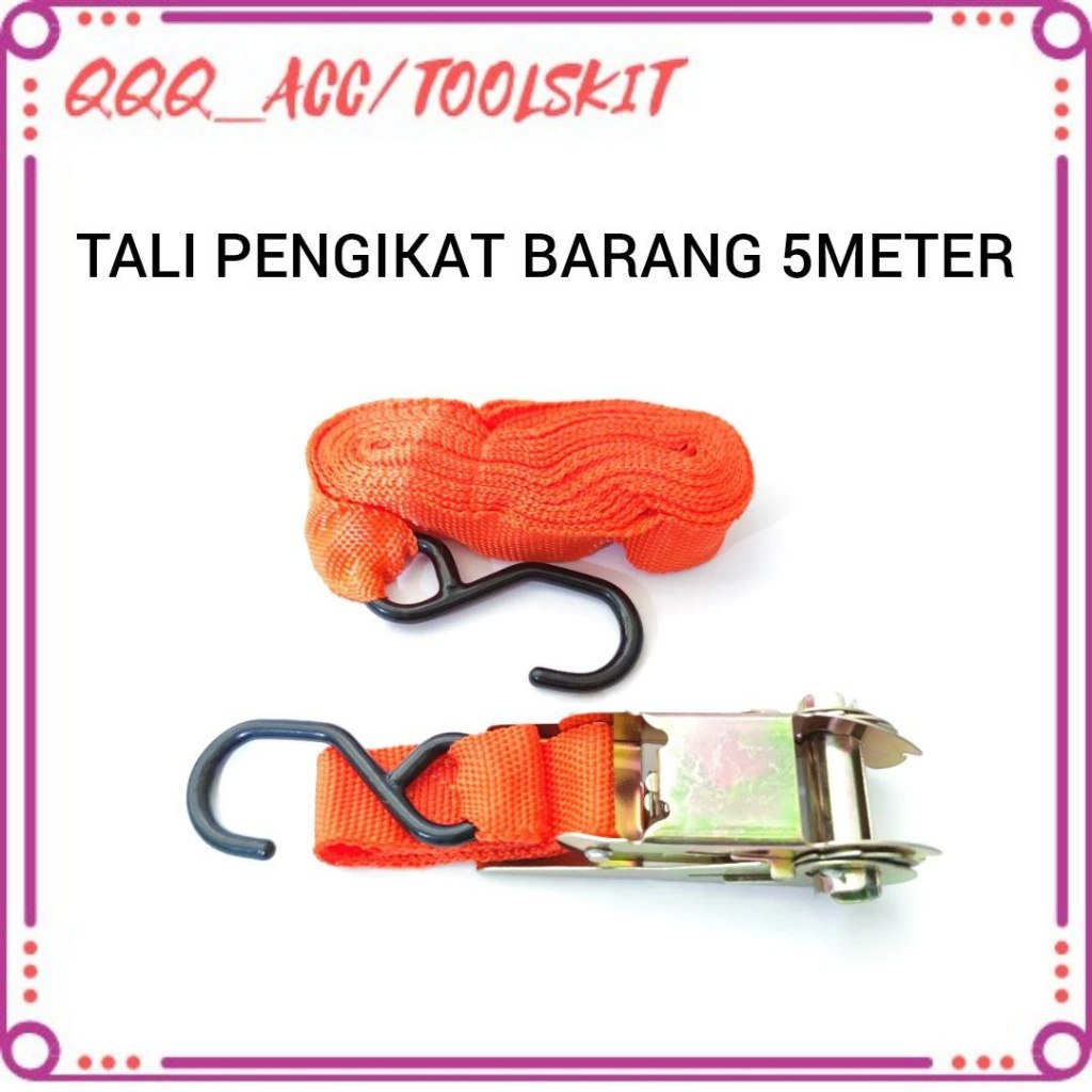 Tali Pengikat Barang di Motor Ratchet Tie 5M Tali Gesper Tidon Murah