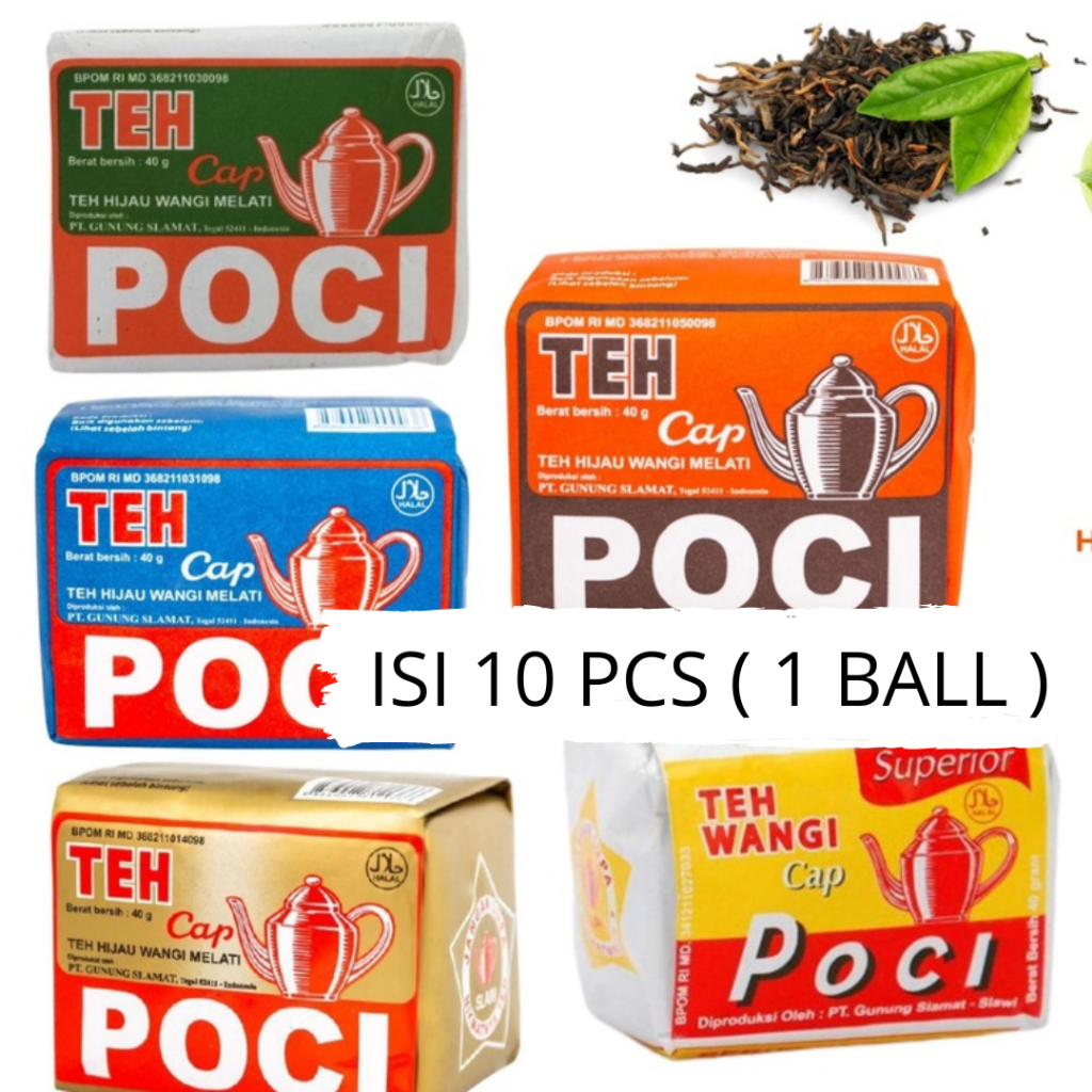 

Teh Tubruk Poci Teh Poci 1 Ball ( 10 Pcs ) Kemasan 40 Gram Hijau Biru Orange Gold Kuning