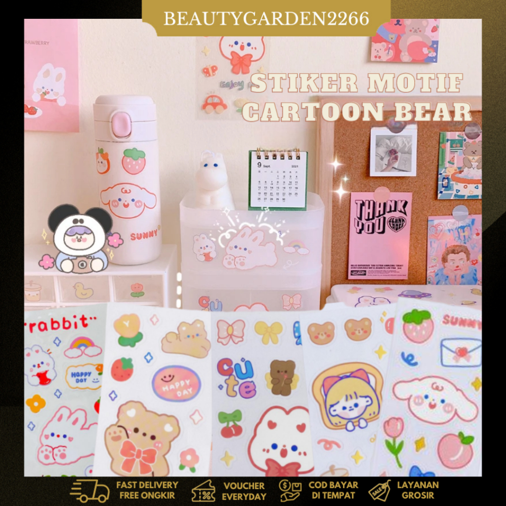 

[ COD ] 1Pcs Stiker Motif Kartun Untuk Dekorasi Diary Aesthetic/ Anti Air Untuk Dekorasi Import/Untuk Hiasan Tumblr/Stiker Cassing hp