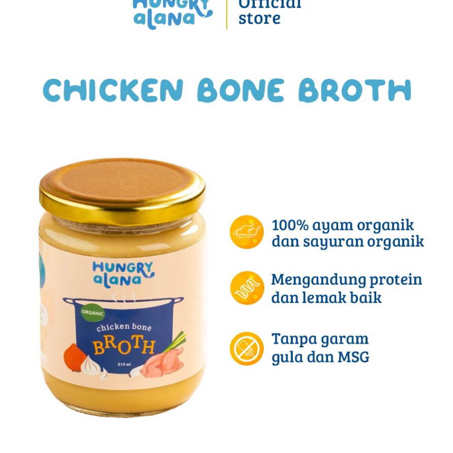 

Free Ongkir Hungry Alana Organic Chicken Bone Broth Kaldu Tulang Ayam Organik