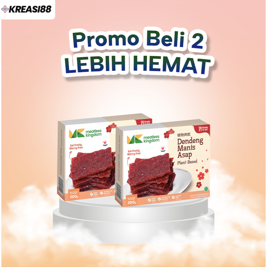 

Promo Beli 2 Dendeng Manis Asap Meatless Kingdom Lebih Hemat - 150 gram