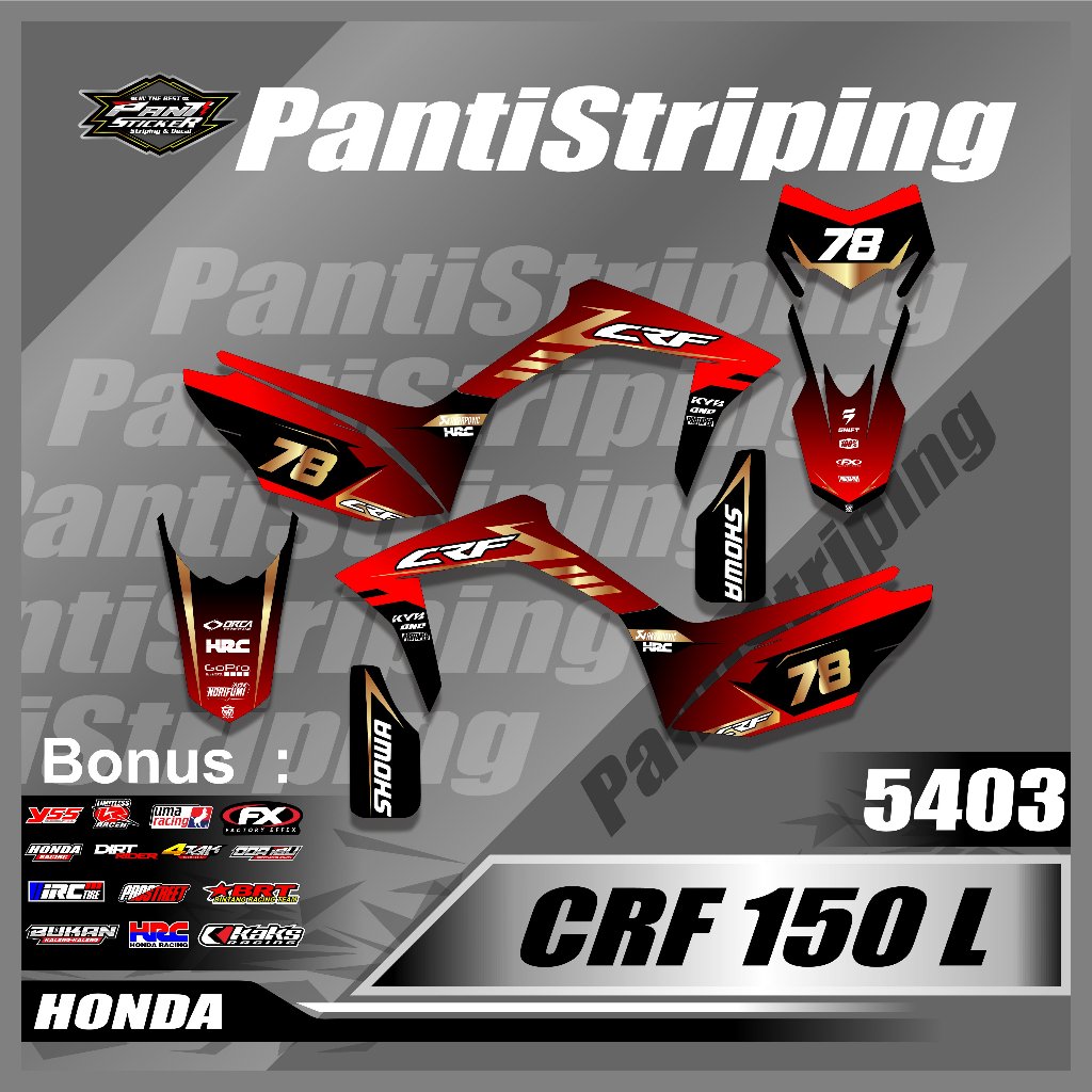 STICKER  MOTOR CRF 150L LIST VARIASI- STRIPING MOTOR HONDA CRF150 -sticker crf 150 SEMIFULL RACING