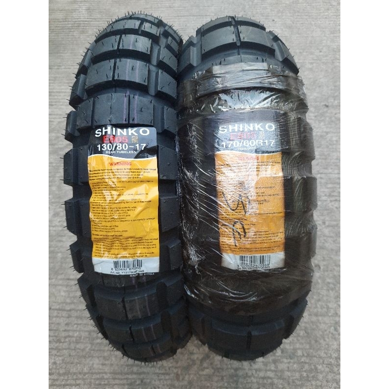 shinko E805. 170/60-17 & 130/80-17