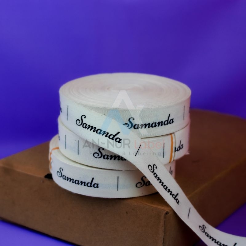 Label baju 1roll 15 meter  1,5cm | Label gamis | Label Hijab | Label custom | Label sablon