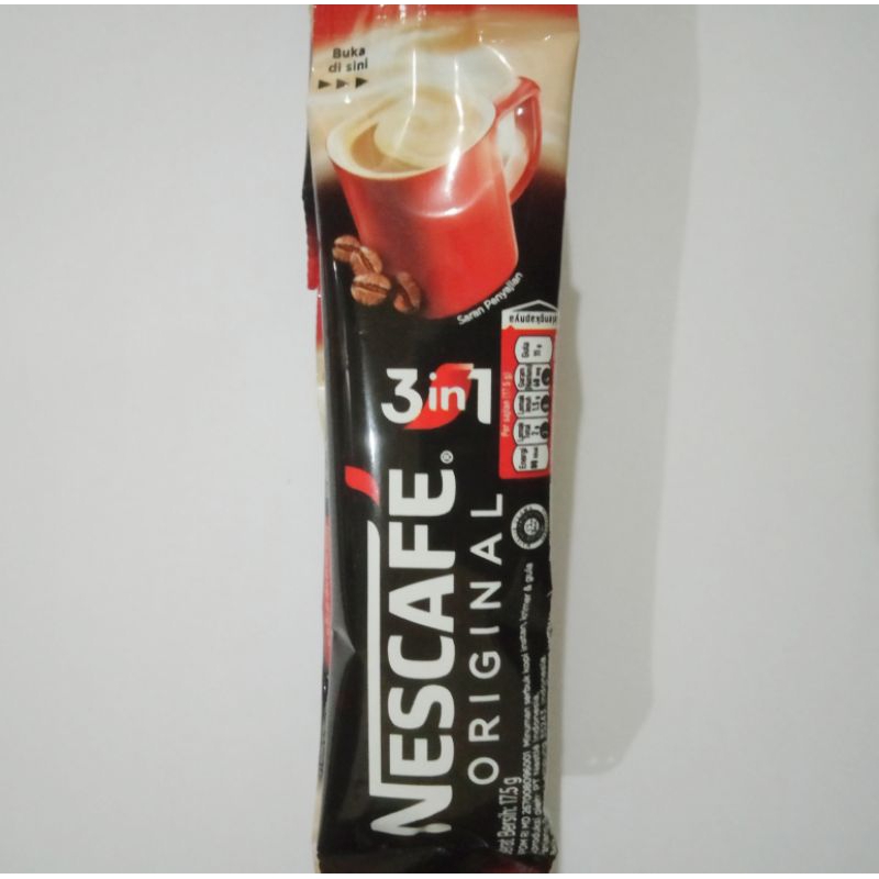 

kopi krimer Nescafe original 3in1 per renceng isi 10 sachet