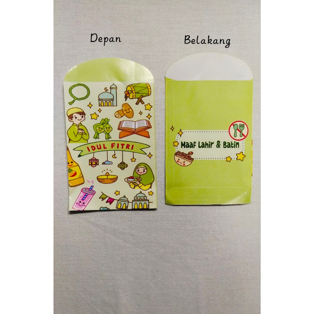 

[1 Pack - ISI 10 LEMBAR] AMPLOP LEBARAN LUCU / AMPLOP THR LEBARAN