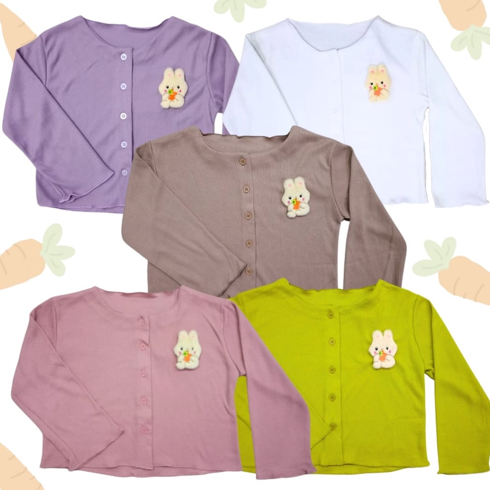 Koleksi Terbaru Candy Rabbit Cardigan Knits Anak Perempuan 11 Tahun
