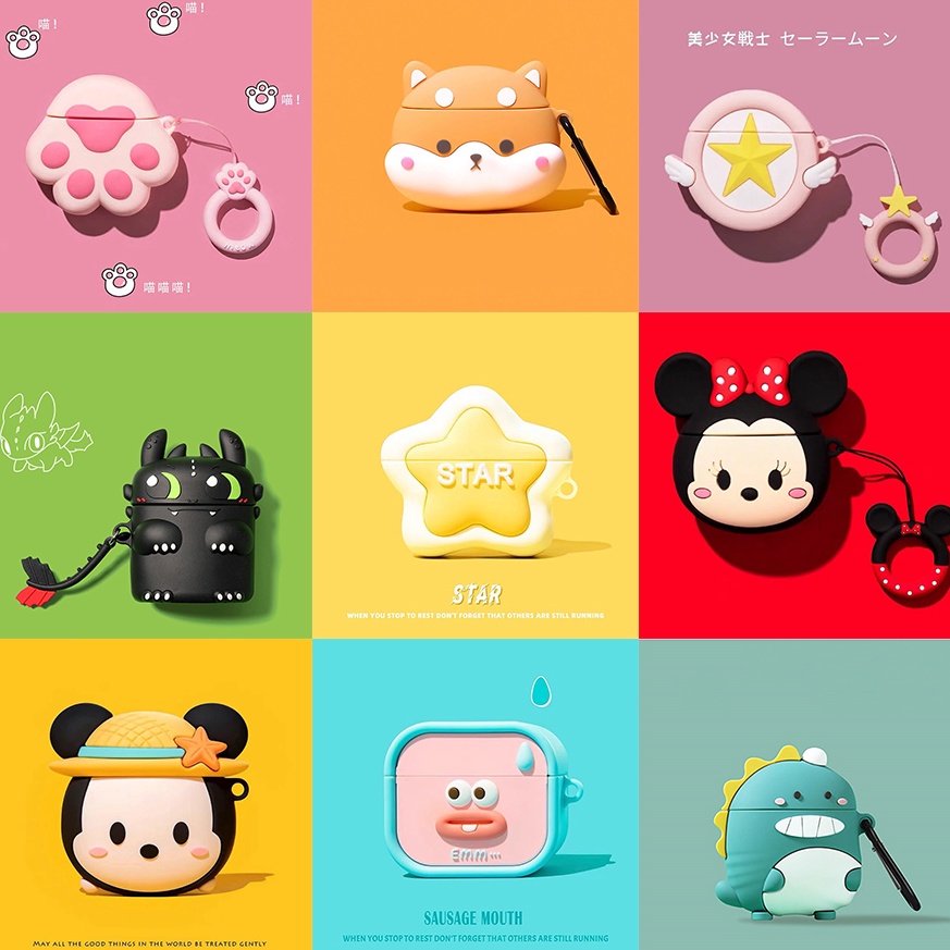 MURAH Pro 4Pro 6 Cartoon Case Headset Bluetooth Cover Cute Cartoon Silicone Antifall Protective Casi