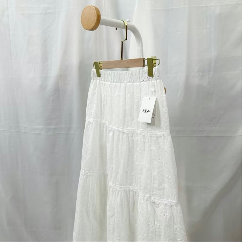 Rok Putih Tunik / Bawahan rok/ Rok Renda /Outfit Lebaran