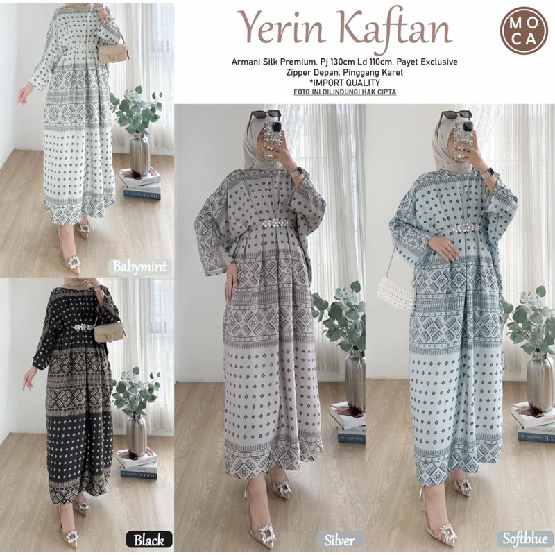 Original Moca - Yerin Kaftan Premium Bahan Armani Silk
