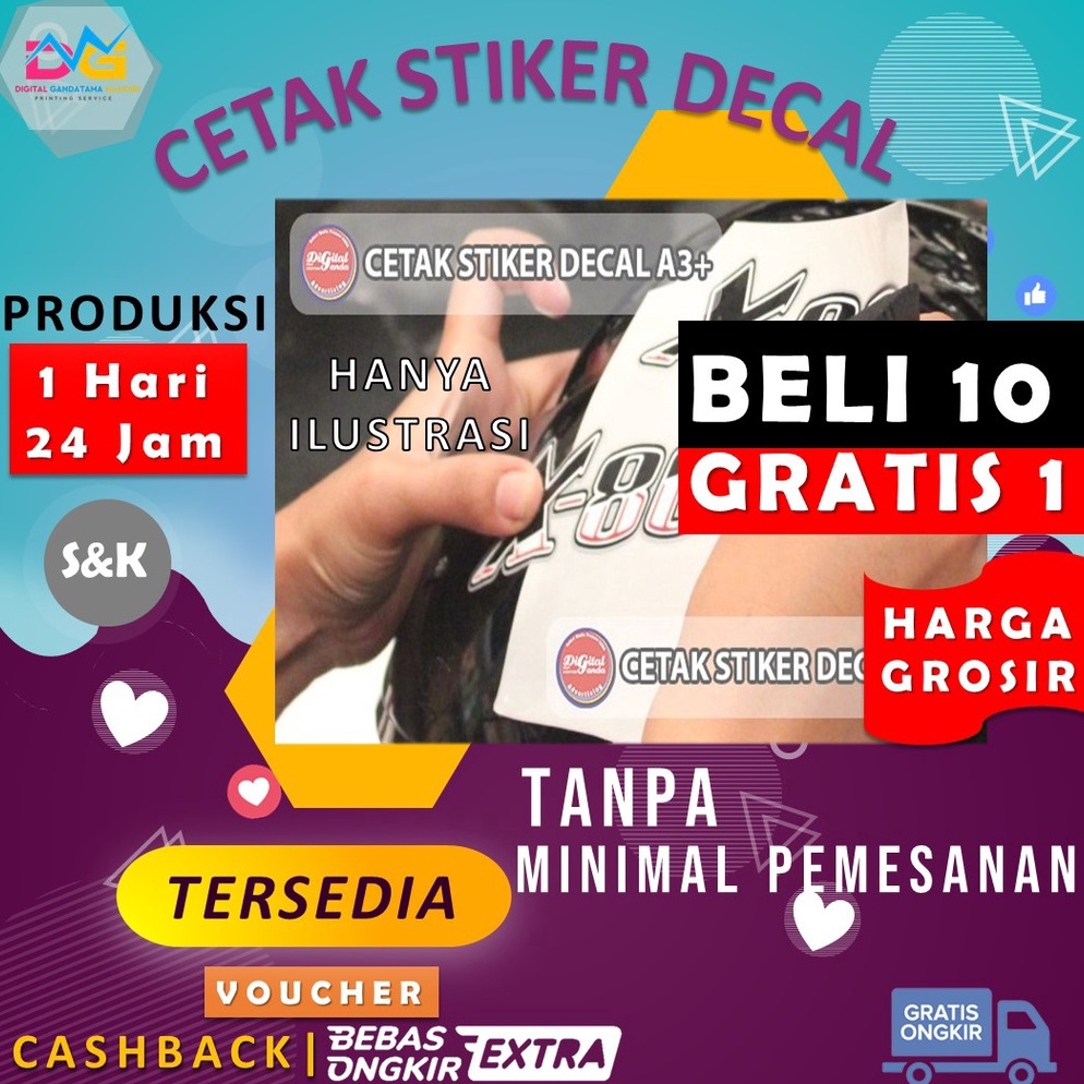 

LWF683 CETAK STIKER DECAL A3