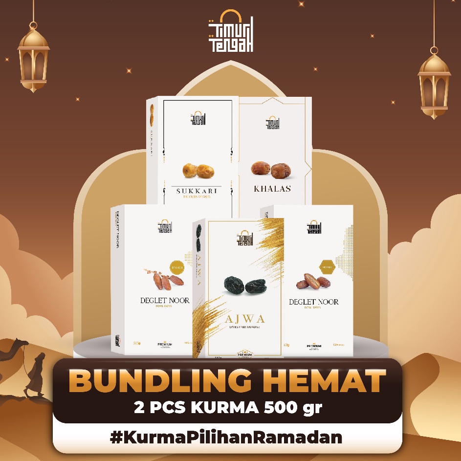 

V44859 Timur Tengah Bundling Hemat Paket 2 Kurma 5 gr Ajwa Sukari Khalas Tunisia Madu Tunisia Tangkai