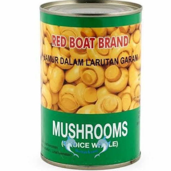 

GROSIR Jamur Kancing Kaleng Champignons 425gr Mushroom red boat brand Choice Whole